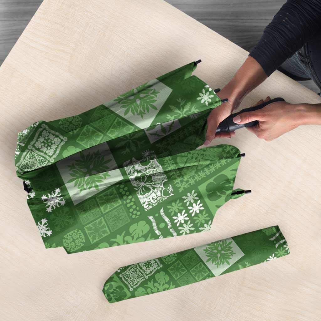 Vintage Hawaiian Quilting Patterns Umbrella Green Style Tribal Fabric Patchwork - Polynesian Pride