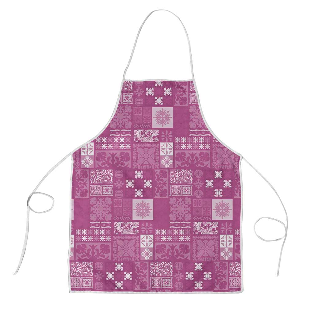 Vintage Hawaiian Quilting Patterns Apron Pink Style Tribal Fabric Patchwork - Polynesian Pride