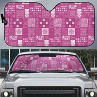 Vintage Hawaiian Quilting Patterns Auto Sun Shade Pink Style Tribal Fabric Patchwork - Polynesian Pride