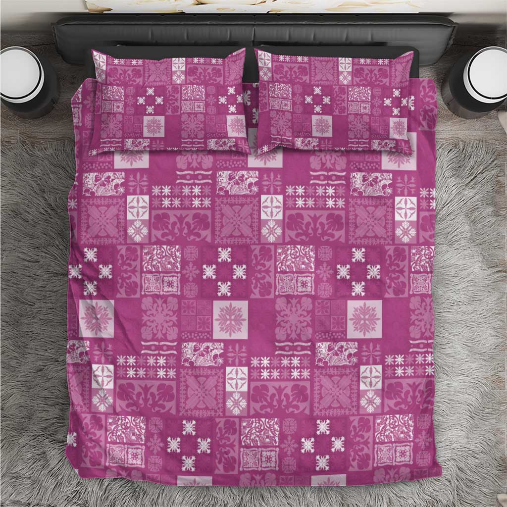 Vintage Hawaiian Quilting Patterns Bedding Set Pink Style Tribal Fabric Patchwork - Polynesian Pride
