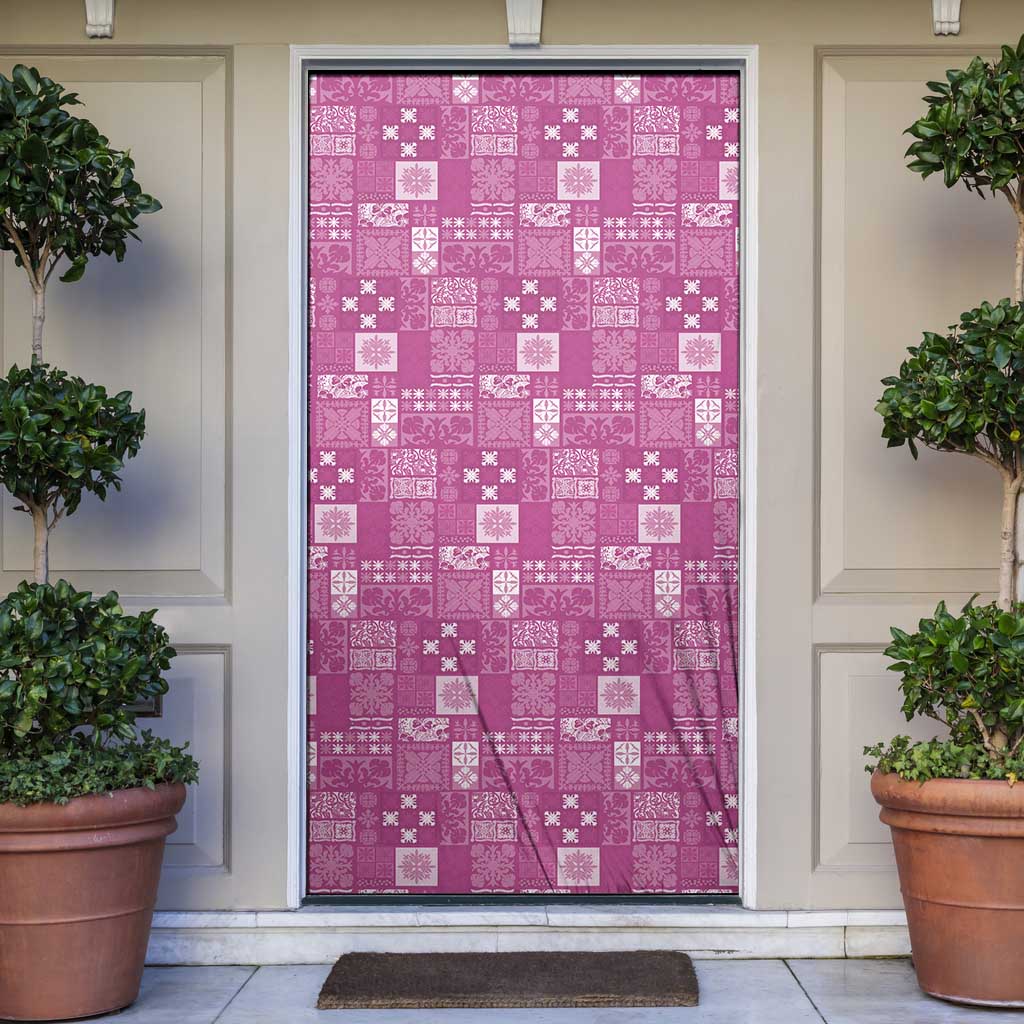Vintage Hawaiian Quilting Patterns Door Cover Pink Style Tribal Fabric Patchwork - Polynesian Pride