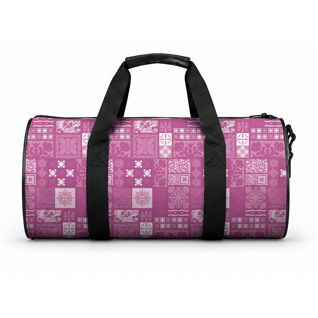 Vintage Hawaiian Quilting Patterns Duffle Bag Pink Style Tribal Fabric Patchwork LT9 One size Pink - Polynesian Pride