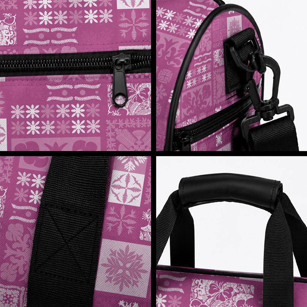Vintage Hawaiian Quilting Patterns Duffle Bag Pink Style Tribal Fabric Patchwork LT9 - Polynesian Pride