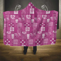 Vintage Hawaiian Quilting Patterns Hooded Blanket Pink Style Tribal Fabric Patchwork - Polynesian Pride