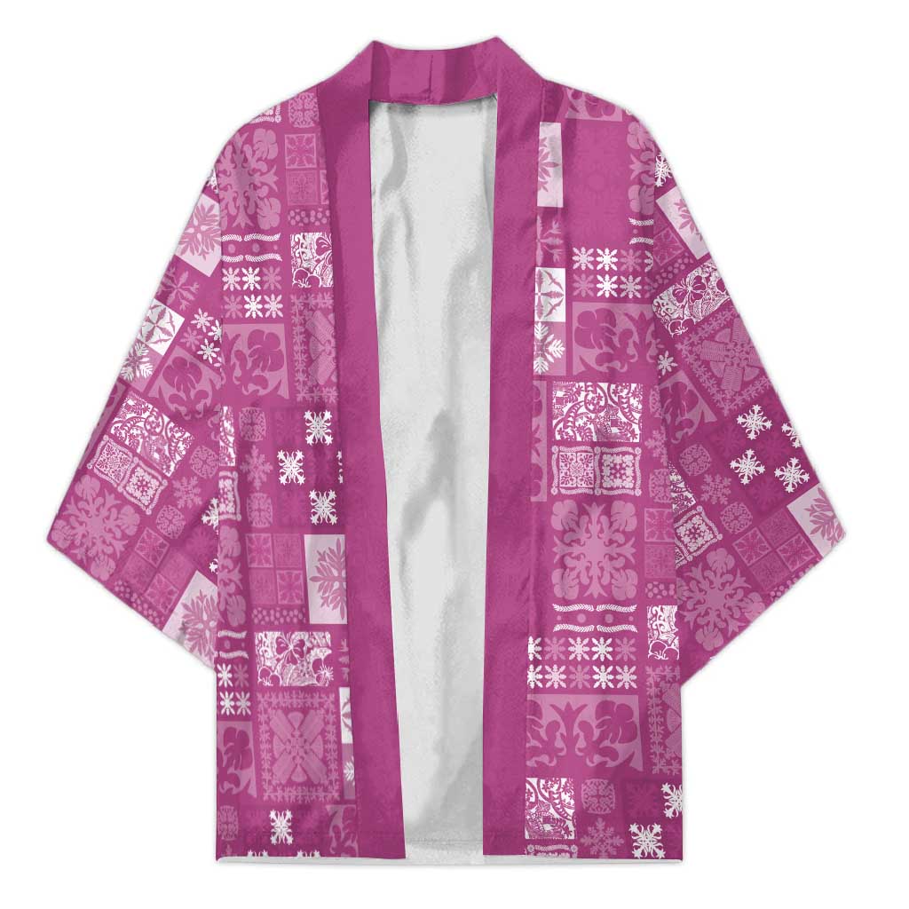 Vintage Hawaiian Quilting Patterns Kimono Pink Style Tribal Fabric Patchwork - Polynesian Pride