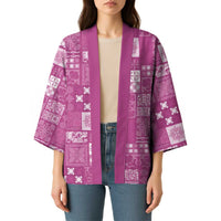 Vintage Hawaiian Quilting Patterns Kimono Pink Style Tribal Fabric Patchwork - Polynesian Pride