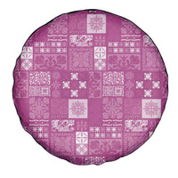 Vintage Hawaiian Quilting Patterns Spare Tire Cover Pink Style Tribal Fabric Patchwork - Polynesian Pride