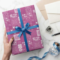 Vintage Hawaiian Quilting Patterns Wrapping Paper Pink Style Tribal Fabric Patchwork - Polynesian Pride