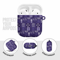 Vintage Hawaiian Quilting Patterns AirPods Case Purple Style Tribal Fabric Patchwork - Polynesian Pride