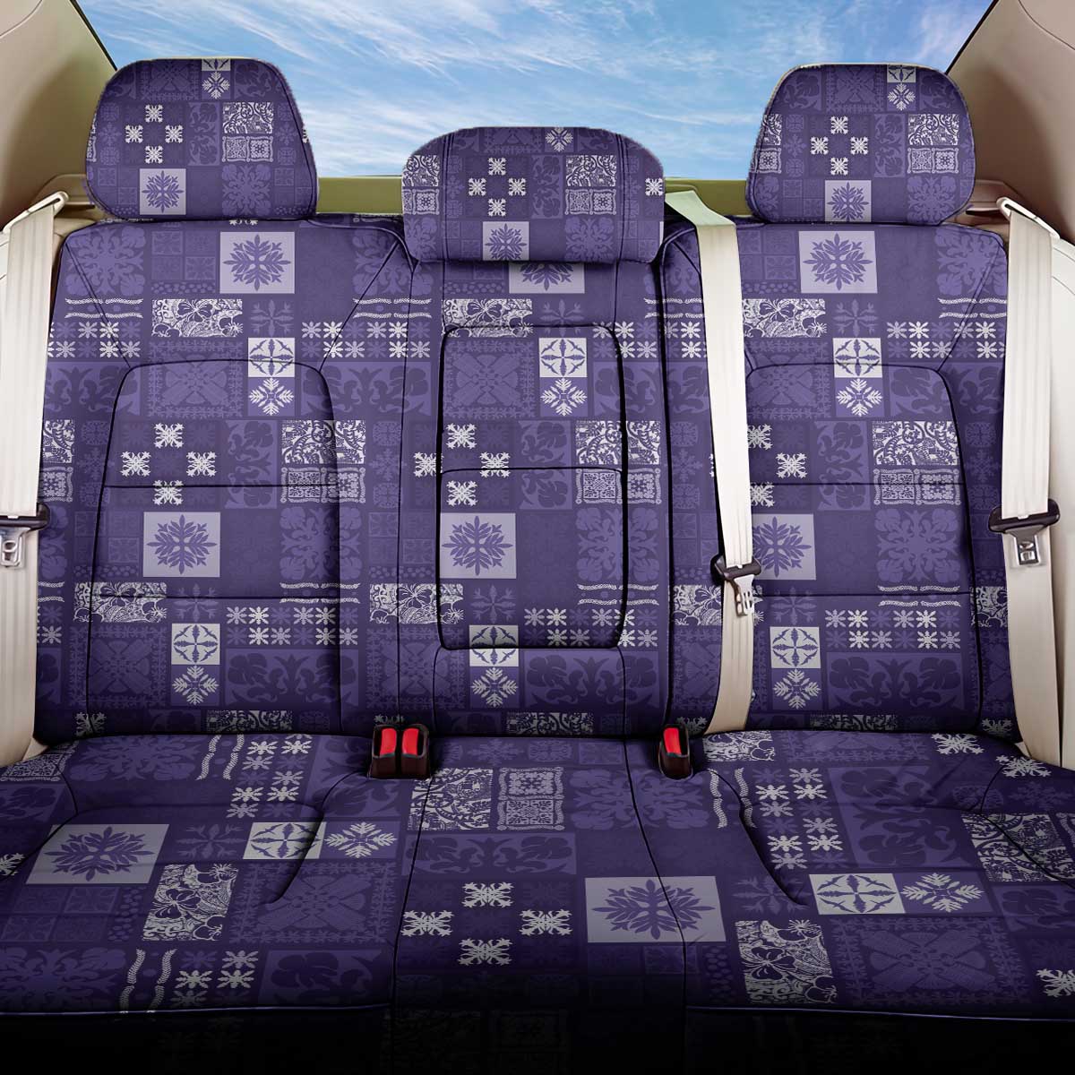 Vintage Hawaiian Quilting Patterns Back Car Seat Cover Purple Style Tribal Fabric Patchwork - Polynesian Pride