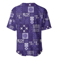 Vintage Hawaiian Quilting Patterns Baseball Jersey Purple Style Tribal Fabric Patchwork - Polynesian Pride