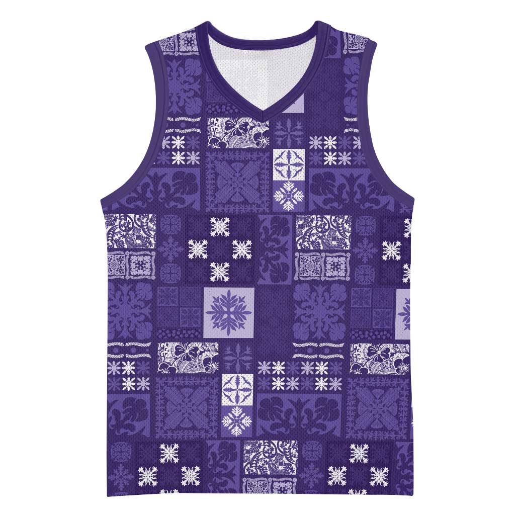 Vintage Hawaiian Quilting Patterns Basketball Jersey Purple Style Tribal Fabric Patchwork - Polynesian Pride