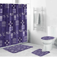Vintage Hawaiian Quilting Patterns Bathroom Set Purple Style Tribal Fabric Patchwork - Polynesian Pride