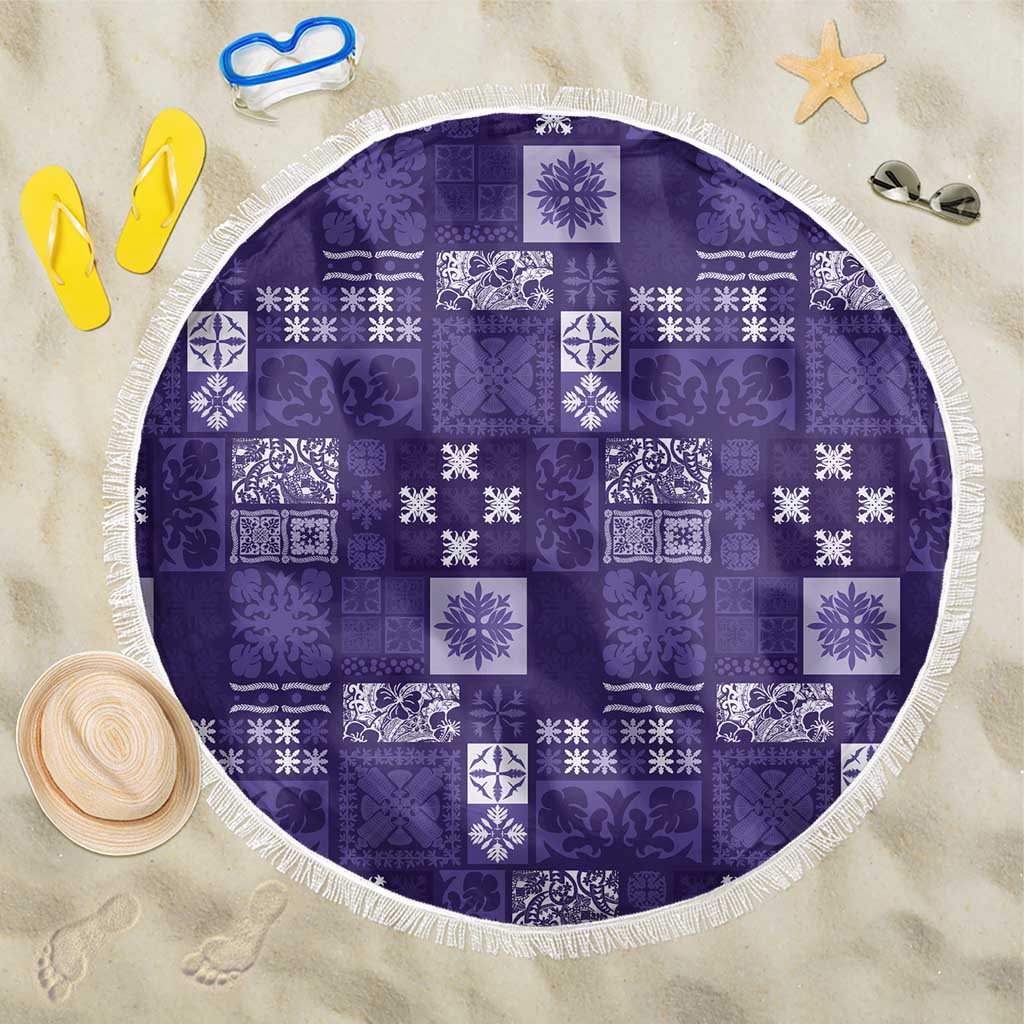 Vintage Hawaiian Quilting Patterns Beach Blanket Purple Style Tribal Fabric Patchwork - Polynesian Pride