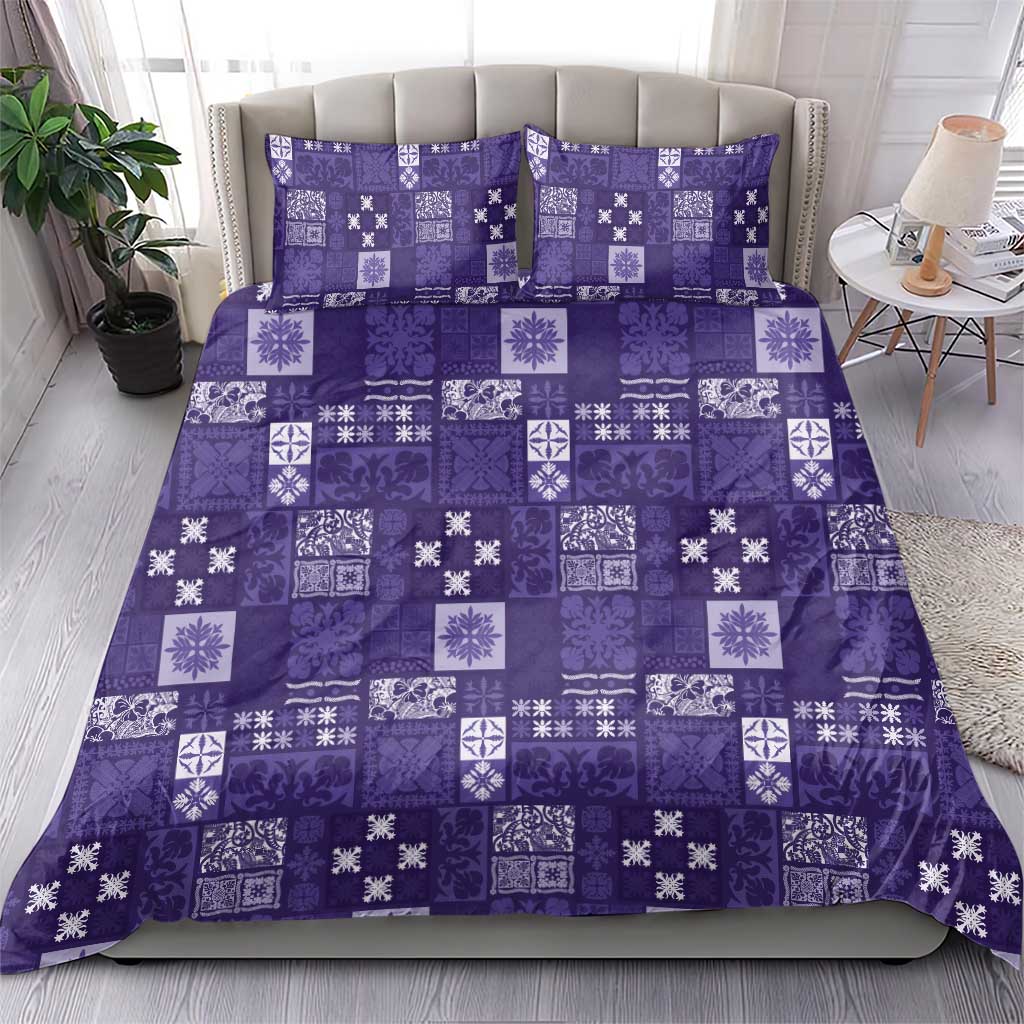 Vintage Hawaiian Quilting Patterns Bedding Set Purple Style Tribal Fabric Patchwork - Polynesian Pride