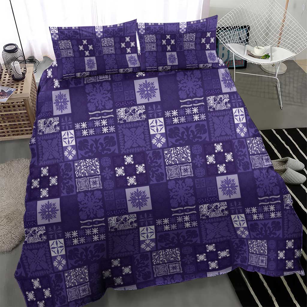 Vintage Hawaiian Quilting Patterns Bedding Set Purple Style Tribal Fabric Patchwork - Polynesian Pride