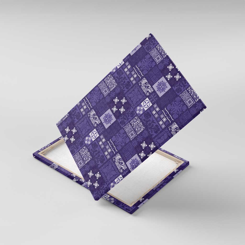 Vintage Hawaiian Quilting Patterns Canvas Wall Art Purple Style Tribal Fabric Patchwork - Polynesian Pride