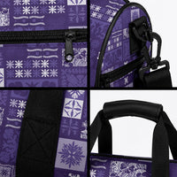 Vintage Hawaiian Quilting Patterns Duffle Bag Purple Style Tribal Fabric Patchwork LT9 - Polynesian Pride
