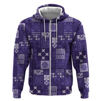 Vintage Hawaiian Quilting Patterns Hoodie Purple Style Tribal Fabric Patchwork - Polynesian Pride