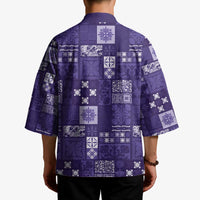 Vintage Hawaiian Quilting Patterns Kimono Purple Style Tribal Fabric Patchwork - Polynesian Pride