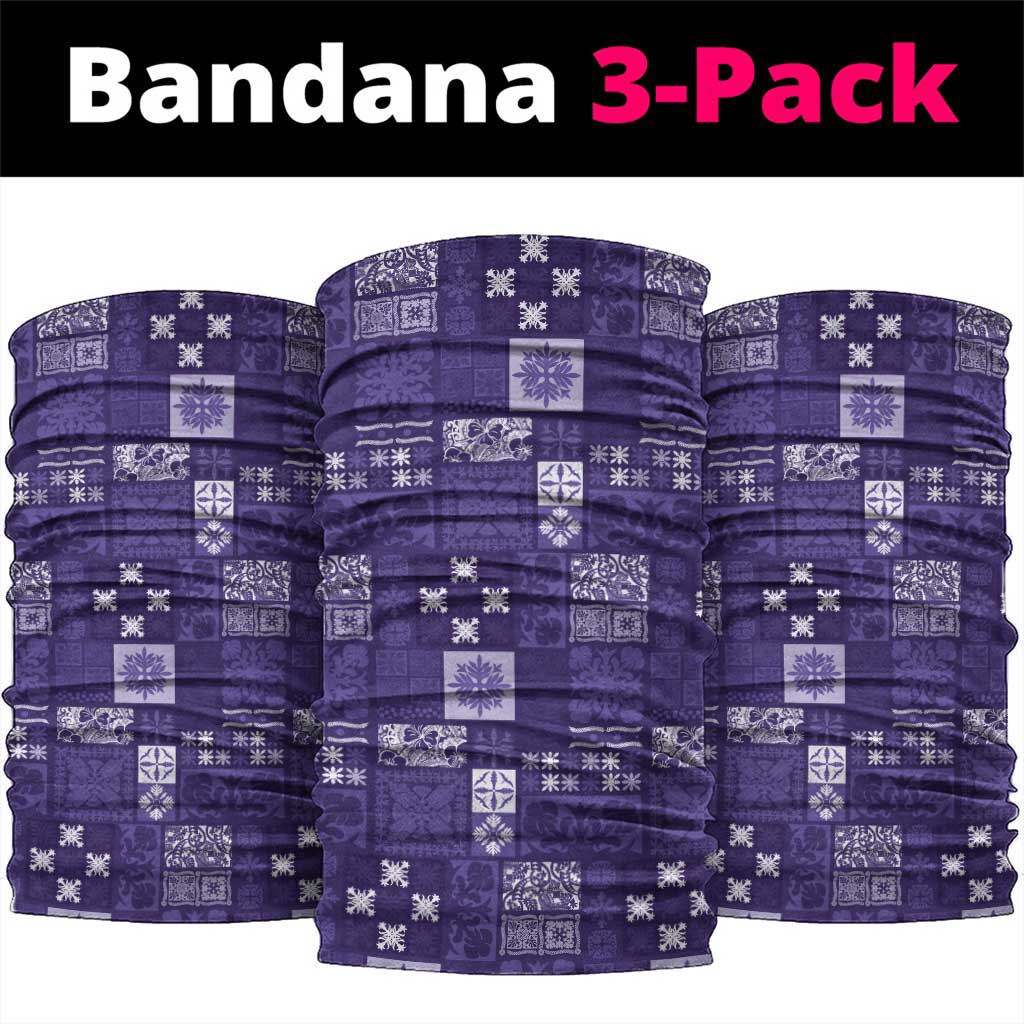 Vintage Hawaiian Quilting Patterns Neck Gaiter Purple Style Tribal Fabric Patchwork - Polynesian Pride
