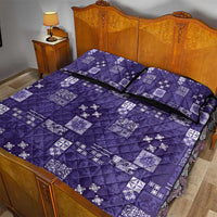 Vintage Hawaiian Quilting Patterns Quilt Bed Set Purple Style Tribal Fabric Patchwork - Polynesian Pride