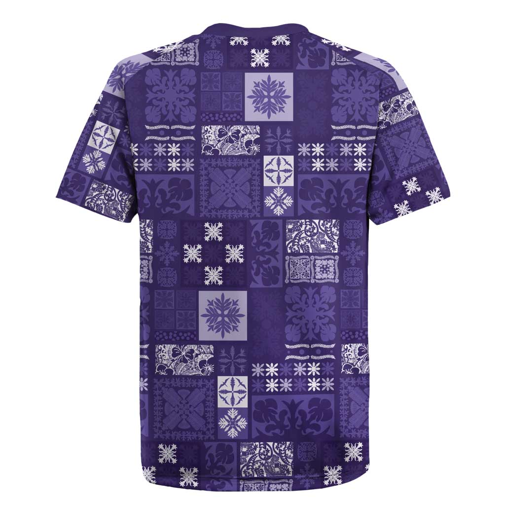 Vintage Hawaiian Quilting Patterns Rugby Jersey Purple Style Tribal Fabric Patchwork - Polynesian Pride