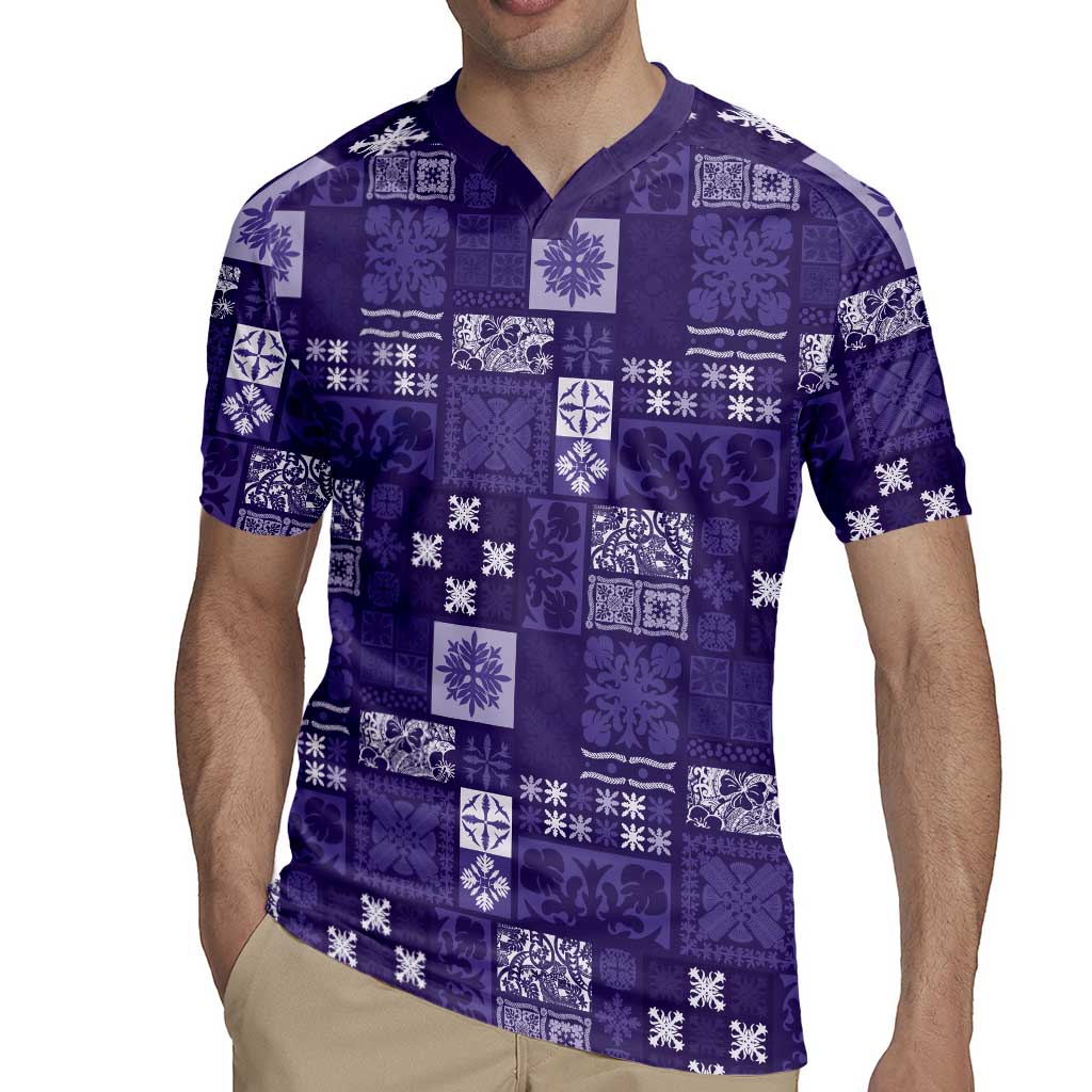 Vintage Hawaiian Quilting Patterns Rugby Jersey Purple Style Tribal Fabric Patchwork - Polynesian Pride