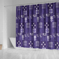Vintage Hawaiian Quilting Patterns Shower Curtain Purple Style Tribal Fabric Patchwork - Polynesian Pride