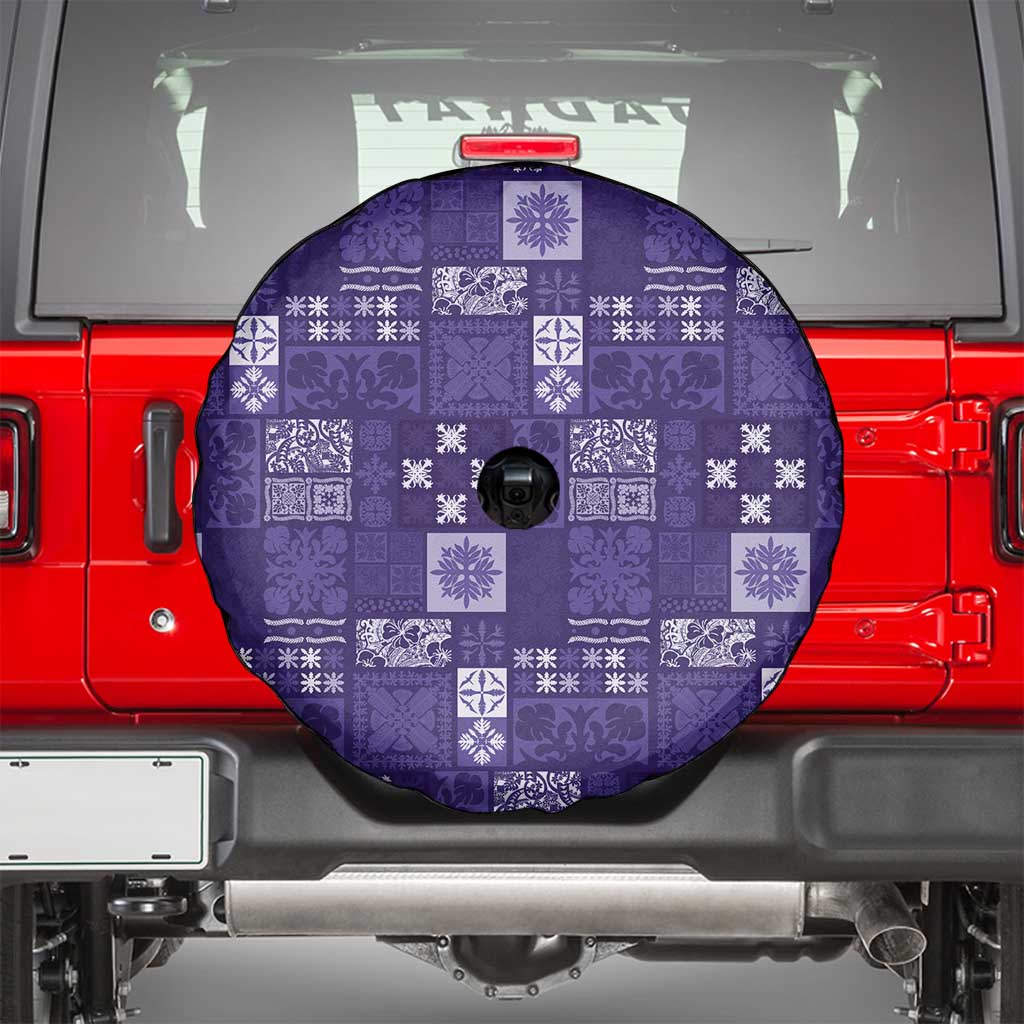 Vintage Hawaiian Quilting Patterns Spare Tire Cover Purple Style Tribal Fabric Patchwork - Polynesian Pride