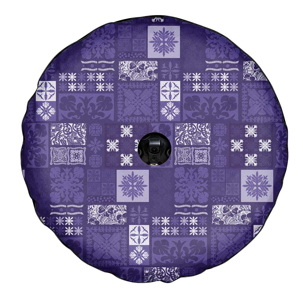 Vintage Hawaiian Quilting Patterns Spare Tire Cover Purple Style Tribal Fabric Patchwork - Polynesian Pride