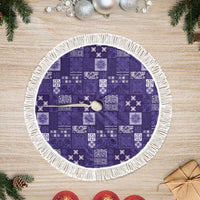 Vintage Hawaiian Quilting Patterns Tree Skirt Purple Style Tribal Fabric Patchwork - Polynesian Pride