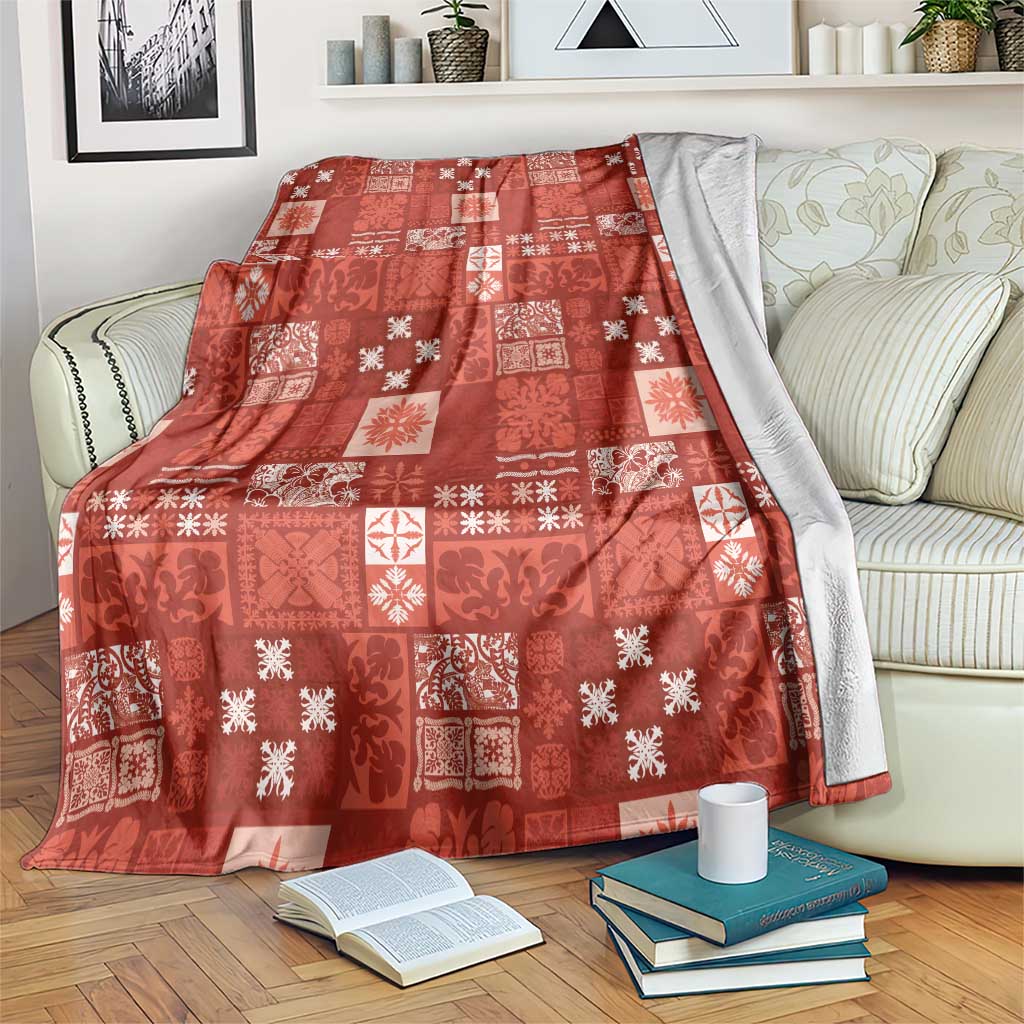 Vintage Hawaiian Quilting Patterns Blanket Red Style Tribal Fabric Patchwork - Polynesian Pride