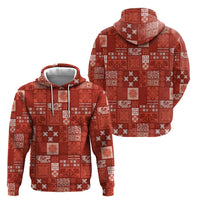 Vintage Hawaiian Quilting Patterns Hoodie Red Style Tribal Fabric Patchwork - Polynesian Pride