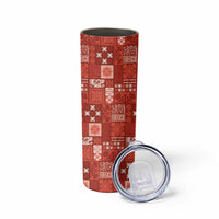 Vintage Hawaiian Quilting Patterns Skinny Tumbler Red Style Tribal Fabric Patchwork - Polynesian Pride