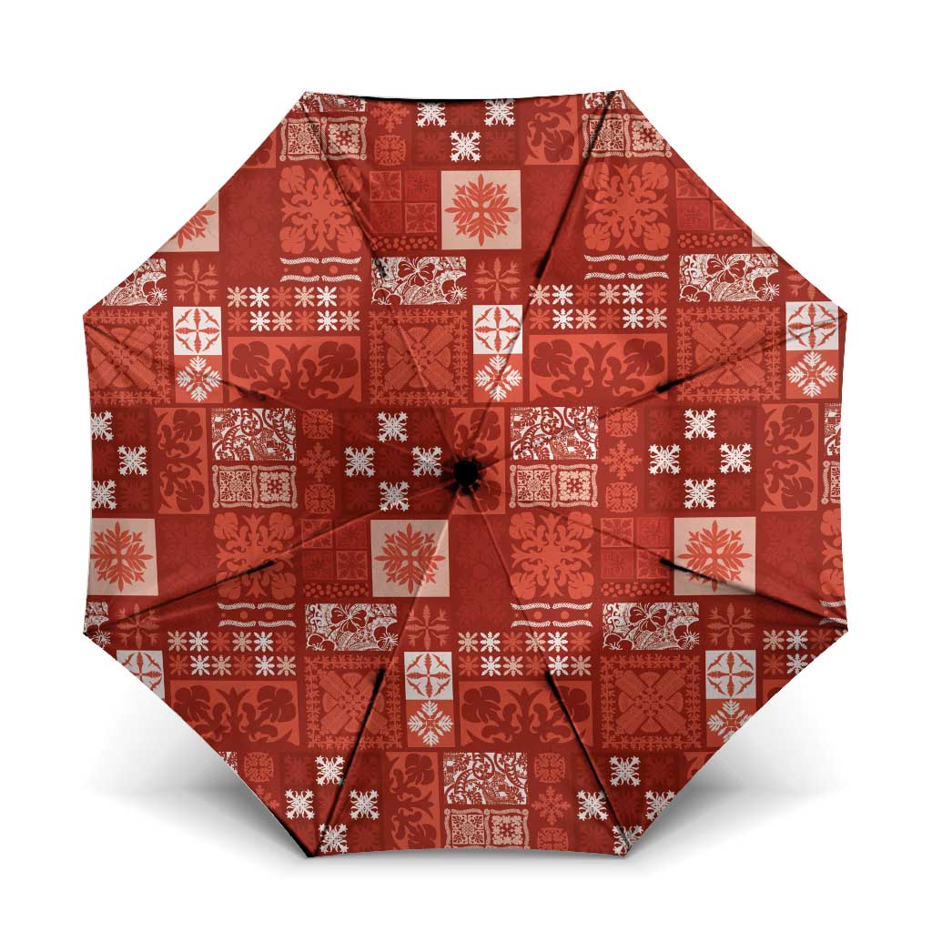 Vintage Hawaiian Quilting Patterns Umbrella Red Style Tribal Fabric Patchwork - Polynesian Pride