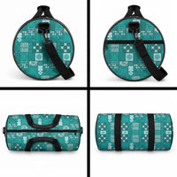 Vintage Hawaiian Quilting Patterns Duffle Bag Turquoise Style Tribal Fabric Patchwork LT9 - Polynesian Pride