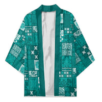 Vintage Hawaiian Quilting Patterns Kimono Turquoise Style Tribal Fabric Patchwork - Polynesian Pride