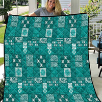 Vintage Hawaiian Quilting Patterns Quilt Turquoise Style Tribal Fabric Patchwork - Polynesian Pride