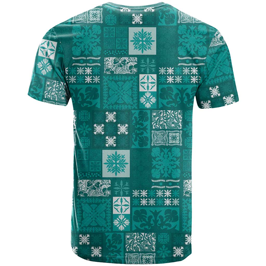Vintage Hawaiian Quilting Patterns T Shirt Turquoise Style Tribal Fabric Patchwork - Polynesian Pride