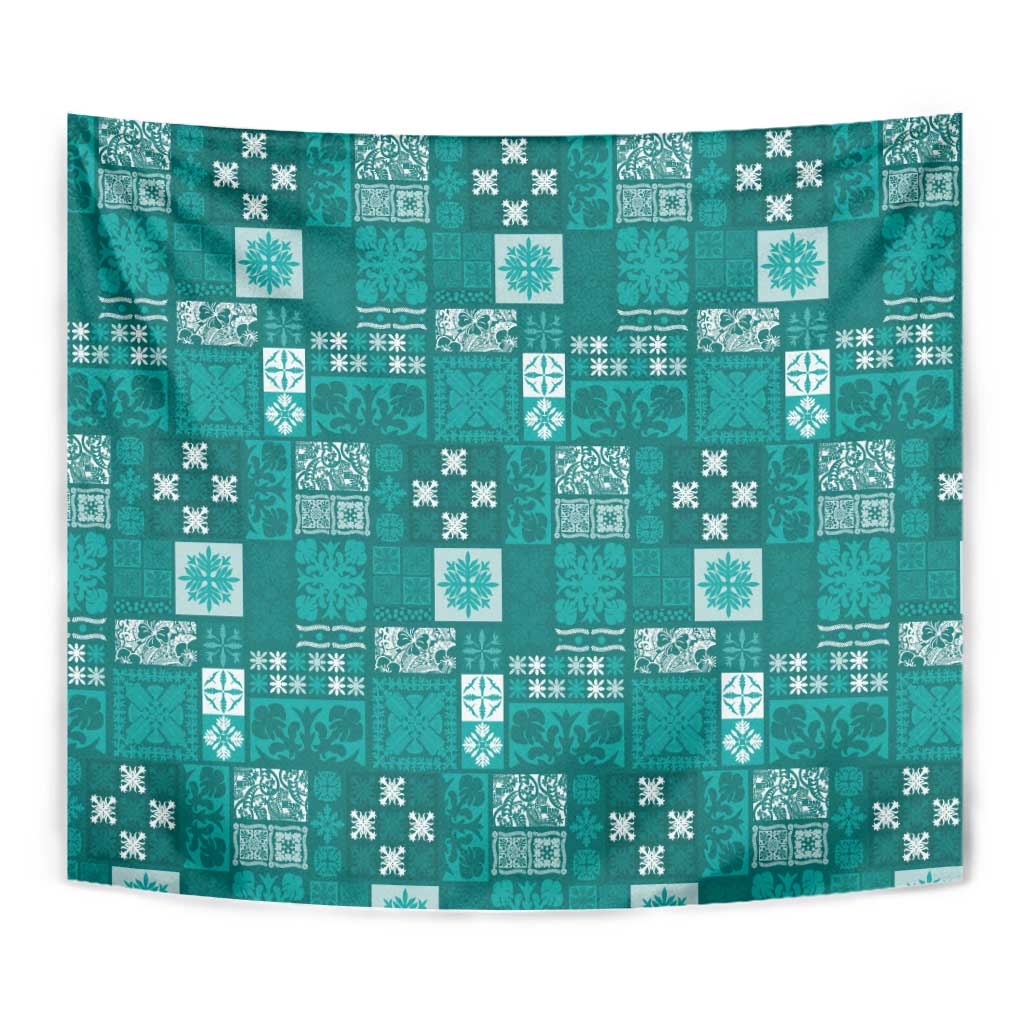 Vintage Hawaiian Quilting Patterns Tapestry Turquoise Style Tribal Fabric Patchwork - Polynesian Pride