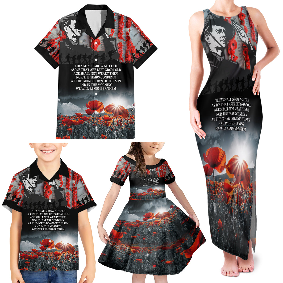 ANZAC DAY Heroes Of The Gallipoli Family Matching Tank Maxi Dress and Hawaiian Shirt LT9 - Polynesian Pride