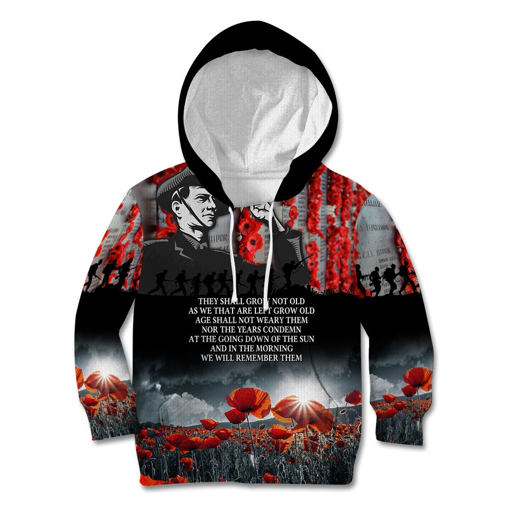 ANZAC DAY Heroes Of The Gallipoli Kid Hoodie LT9 Hoodie Black - Polynesian Pride