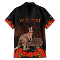 Kangaroo and Kiwi Bird ANZAC Day Custom Family Matching Off Shoulder Long Sleeve Dress and Hawaiian Shirt Soldier Style LT9 - Polynesian Pride