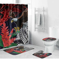 American Samoa Bald Eagle Personalized Bathroom Set Samoa Muamua Le Atua - Polynesian Pride