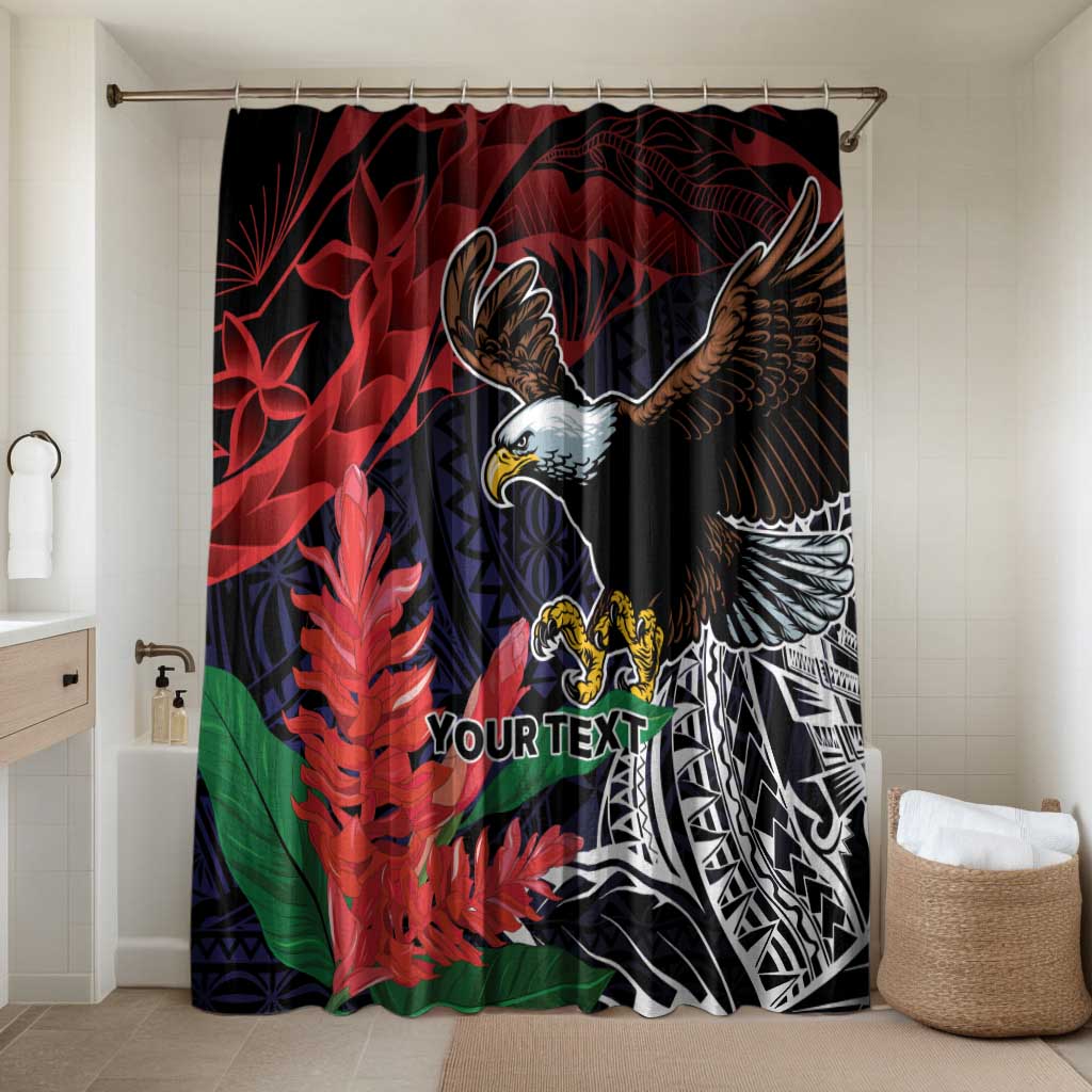 American Samoa Bald Eagle Personalized Bathroom Set Samoa Muamua Le Atua - Polynesian Pride