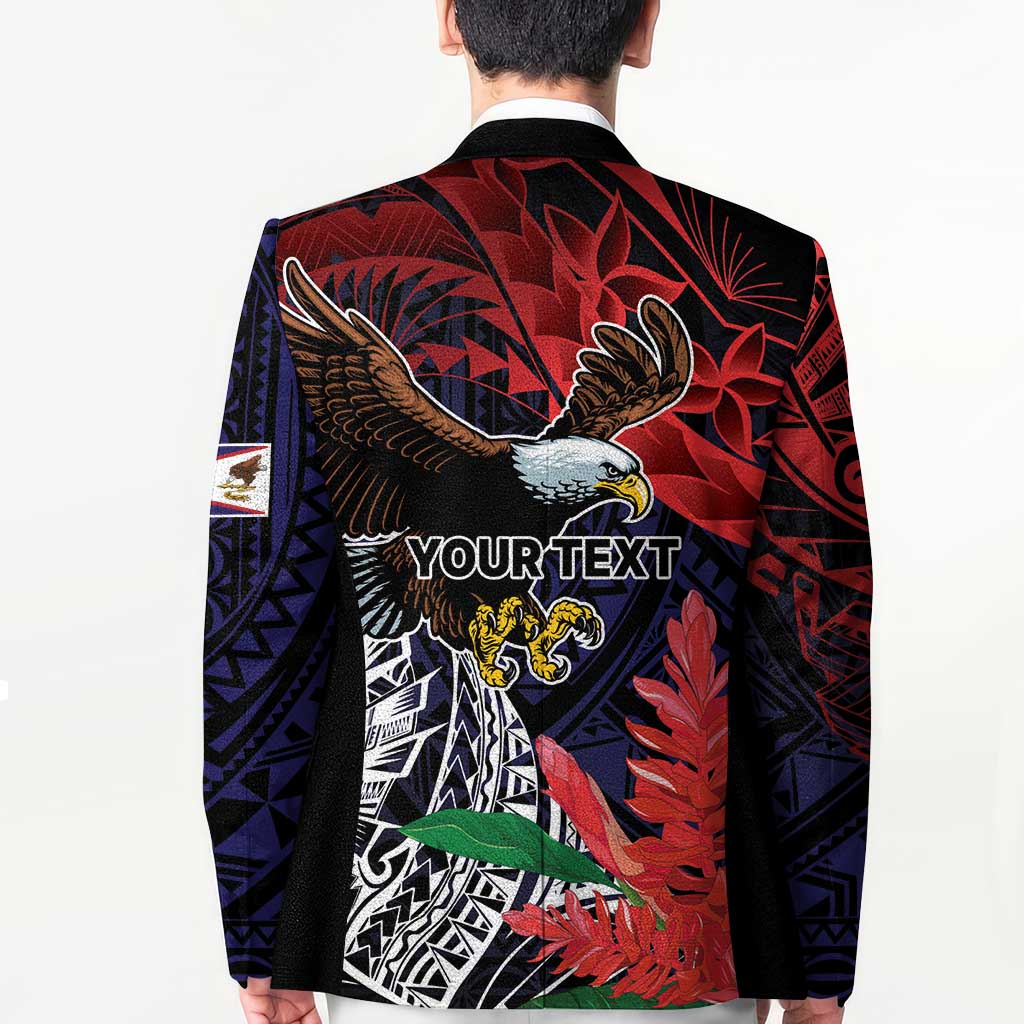 American Samoa Bald Eagle Personalized Blazer Samoa Muamua Le Atua - Polynesian Pride