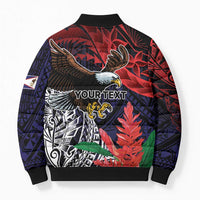 American Samoa Bald Eagle Personalized Bomber Puffer Jacket Samoa Muamua Le Atua LT9 - Polynesian Pride
