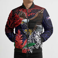 American Samoa Bald Eagle Personalized Bomber Puffer Jacket Samoa Muamua Le Atua LT9 - Polynesian Pride