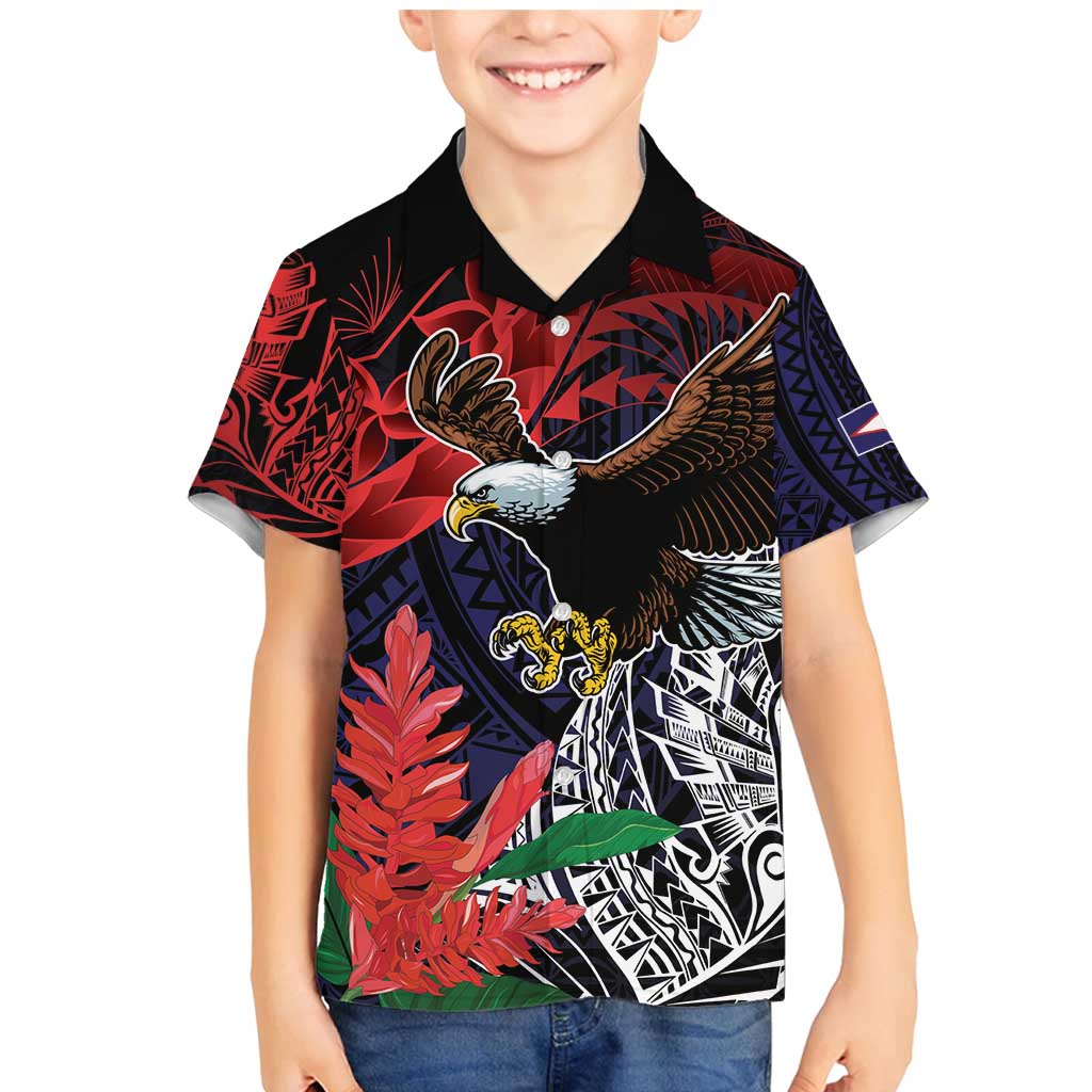 American Samoa Bald Eagle Personalized Family Matching Mermaid Dress and Hawaiian Shirt Samoa Muamua Le Atua